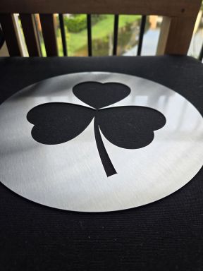 Clover Plaque 11" dia. 16 ga #4 Finish SSTL